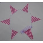 10m 24 flag 8"x12" Pink/White Polka Dot bunting