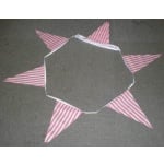 10m 24 flag 8"x12"  Striped pink/white bunting