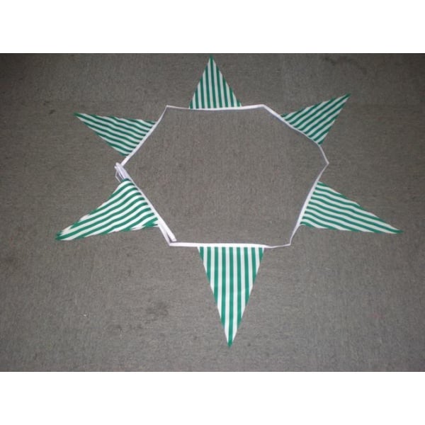10m 24 flag 8"x12" Striped  green/white bunting
