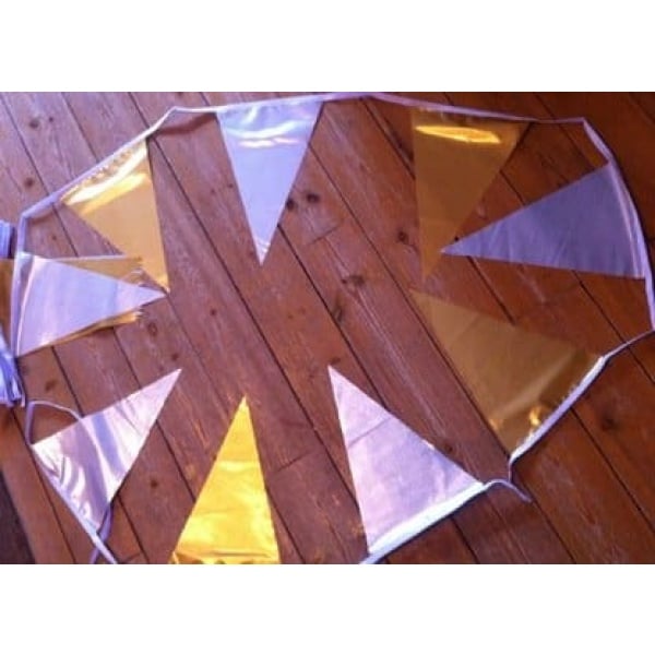 12m 28 flag Metallic Gold/Silver alternate bunting