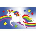 Unicorn Blue with Rainbow 5'x3' (Gay Pride)