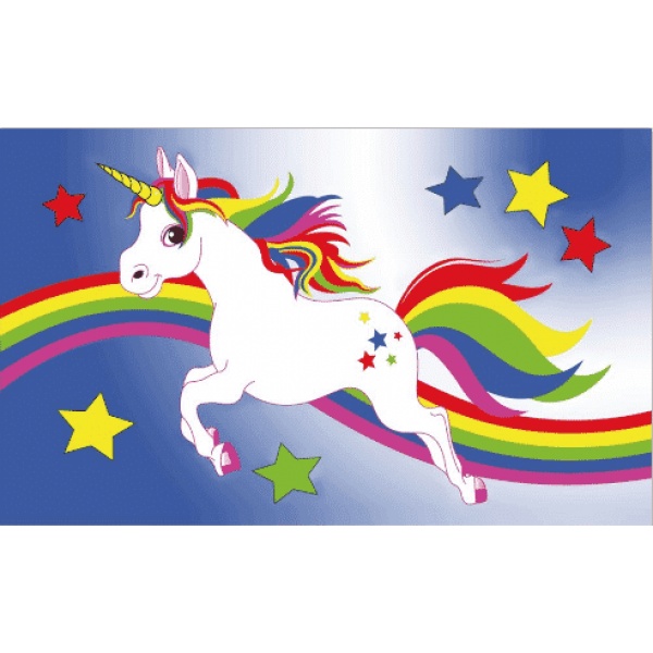 Unicorn Blue with Rainbow 5'x3' (Gay Pride)