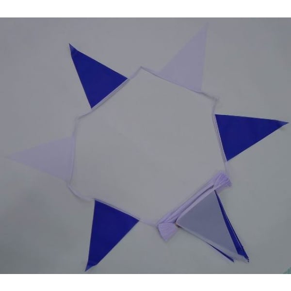 20m 54 flag 7.5" x 11.75" Royal blue/White bunting