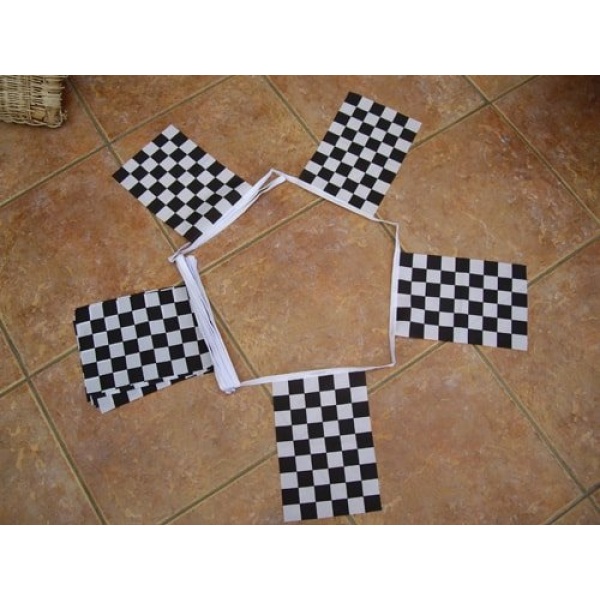 6m 20 flag Checkered black/white Bunting