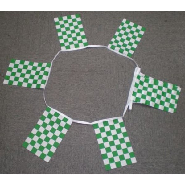 6m 20 flag Checkered green/white  bunting