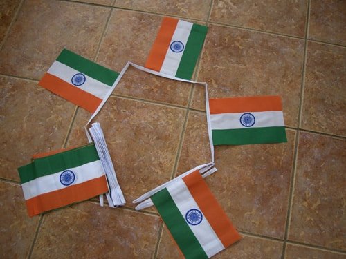 6m-20-flag-india-4e1da45a4422f 6m 20 Flag India Bunting - Image 1