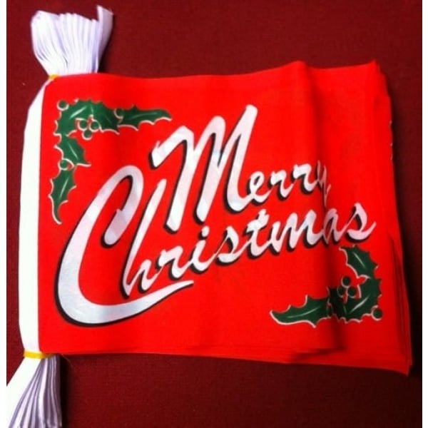 6m 20 flag Merry Christmas red bunting