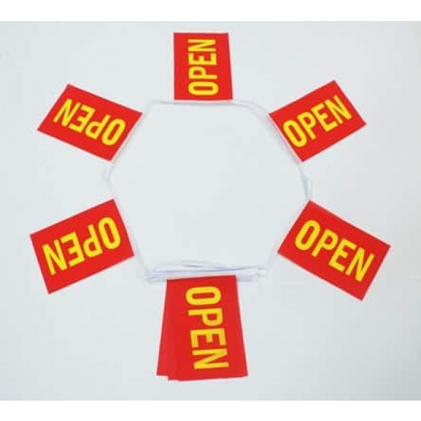 6m 20 flag Open - red bunting
