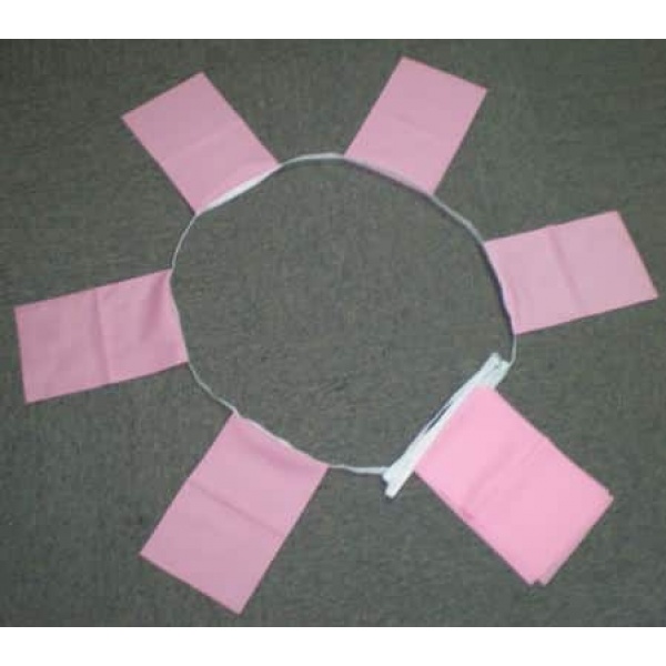 6m 20 flag Plain Pink bunting