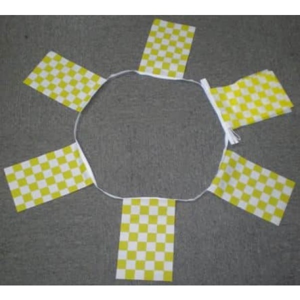 6m 20 flag Checkered  yellow/white  bunting