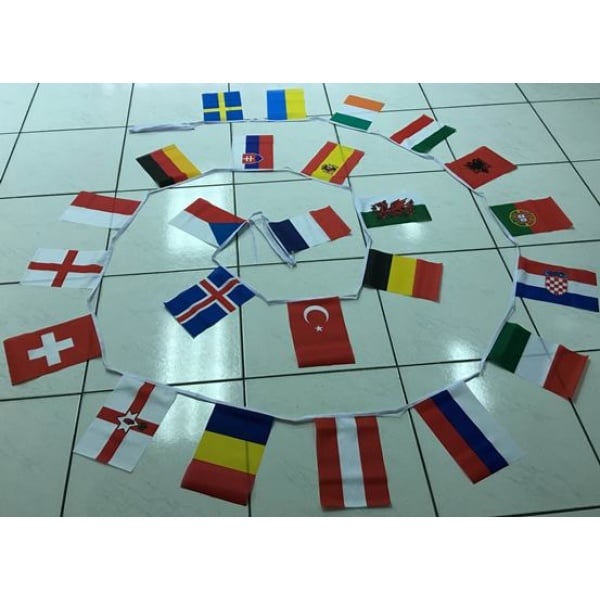 16m 24 flag 12x18 assorted Euro Nations bunting