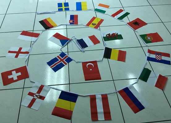 16m 24 flag 12x18 assorted Euro Nations bunting 16m 24 flag 12x18 assorted Euro Nations bunting