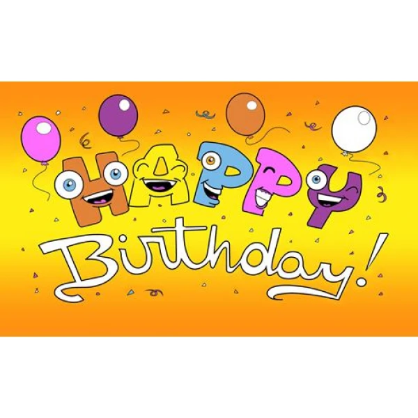 Happy Birthday Smile 5'x3'