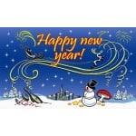 Happy New Year with Snowman 5'x3'