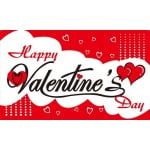 Happy Valentine's Day hand flag