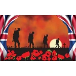 Giant Lest We Forget 4 Soldiers (Remembrance Day) 8'x5'