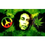 Peace, Bob Marley & Marijuana 5'x3'