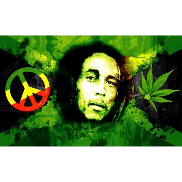 Peace, Bob & Marijuana 5'x3'