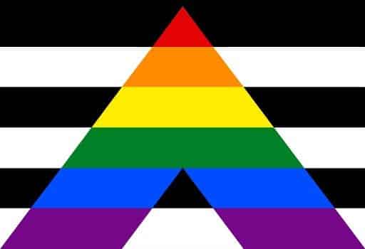 Straightally Straight Ally (gay pride) medium table flag - Image 1
