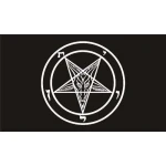 Baphomet Church of Satan hand flag