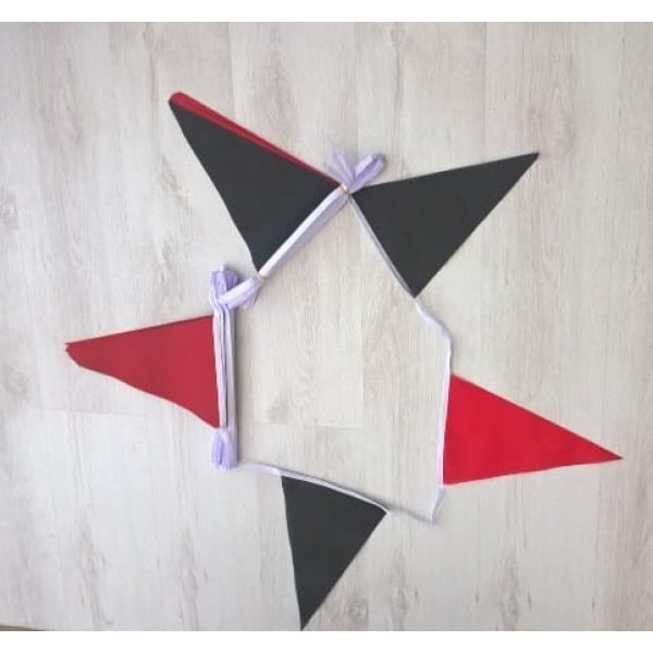 20m 54 flag 7.5" x 11.75" black/red bunting