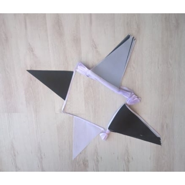 20m 54 flag 7.5x"11.75" black/white bunting