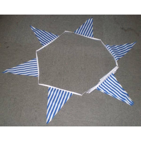 10m 24 flag 8"x12" Striped royal blue/white bunting
