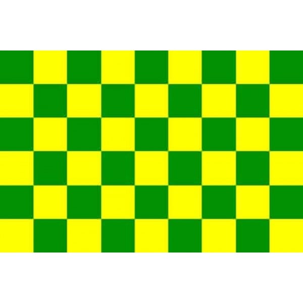 Checkered green/yellow hand flag