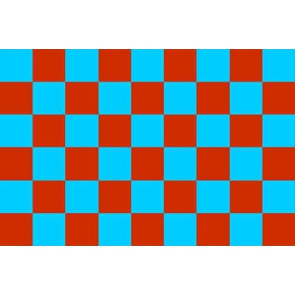Checkered maroon/sky blue hand flag