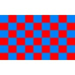 Checkered blue/red  table flag