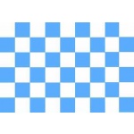 Checkered sky blue/white hand flag
