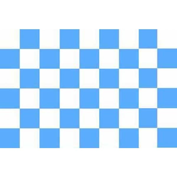 Checkered sky blue/white table flag