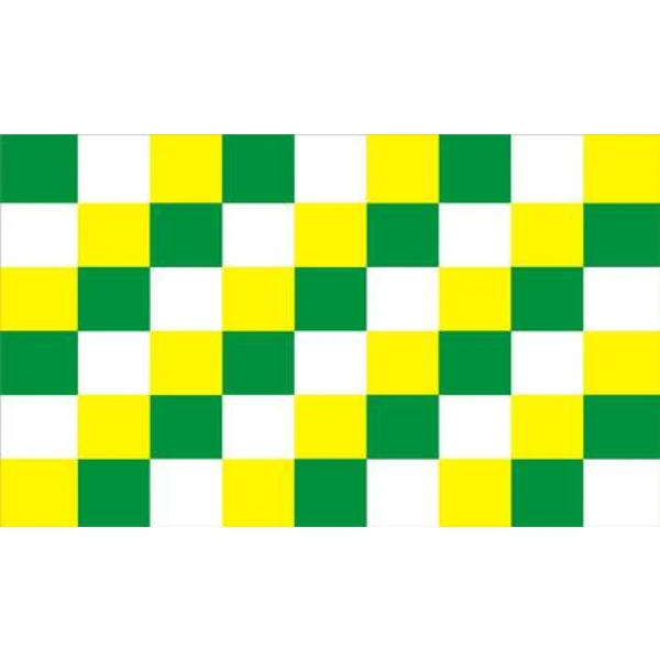 Checkered Green/White/Yellow 5'x3'