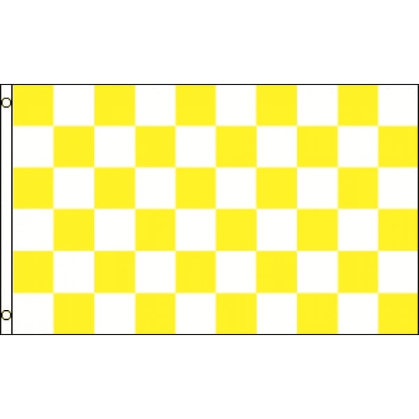 Checkered yellow/white medium table flag