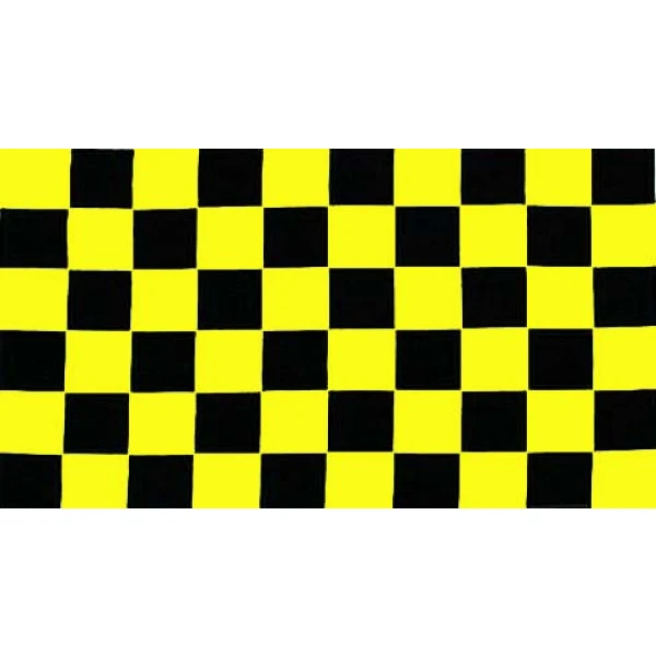 Checkered black/yellow  hand flag