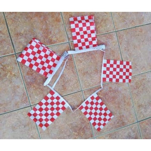 6m 20 flag checkered red/white bunting