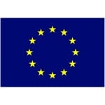 Euro Blue Star medium hand flag
