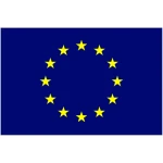 Euro Blue Star medium hand flag