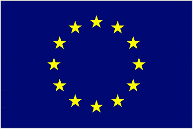 eurobluestars8 Euro Blue Star medium hand flag - Image 1