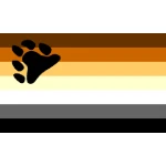 Gay Pride Bear medium hand flag