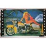 Girl on Motorcycle 5'x3'