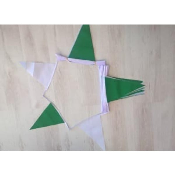 20m 54 flag 7.5" x 11.75" green/white bunting