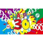 Happy 30th Birthday table flag