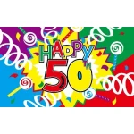 Happy 50th Birthday table flag