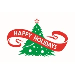 Happy Holidays hand flag