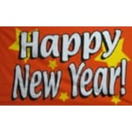Happy New Year hand Flag