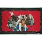 Indian with Eagle and Wolf 5'x3'