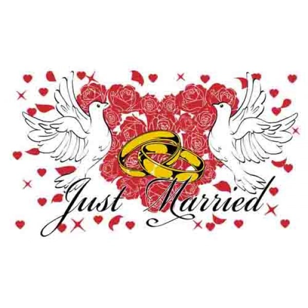 Just Married hand flag