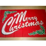 Merry Christmas Red Table Flag