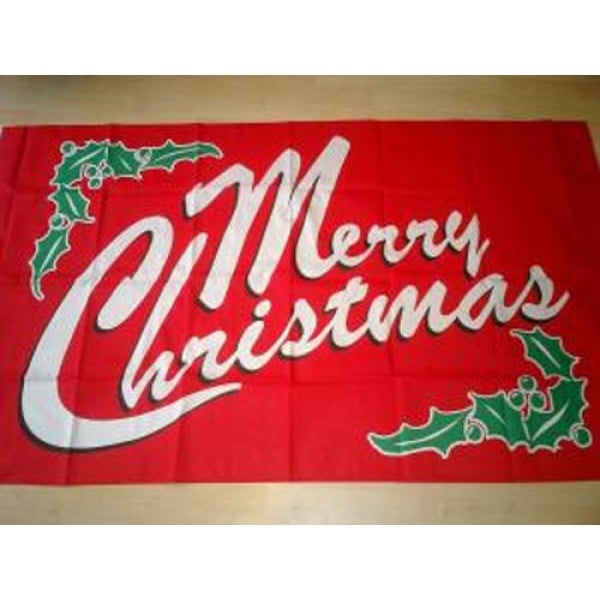 Merry Christmas Red Table Flag